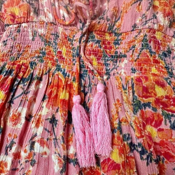 Free People Floral Mini Dress - Orange and Pink - Picture 5 of 6